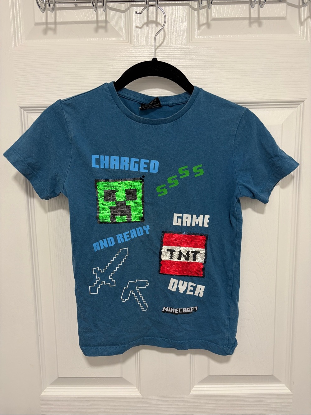 Minecraft Sequin Creeper & TNT Short Sleeve Tee